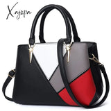 Xajzpa Fashion Square Pu Leather Women Hand Bag Geometric Design Patchwork Color Female Shoulder