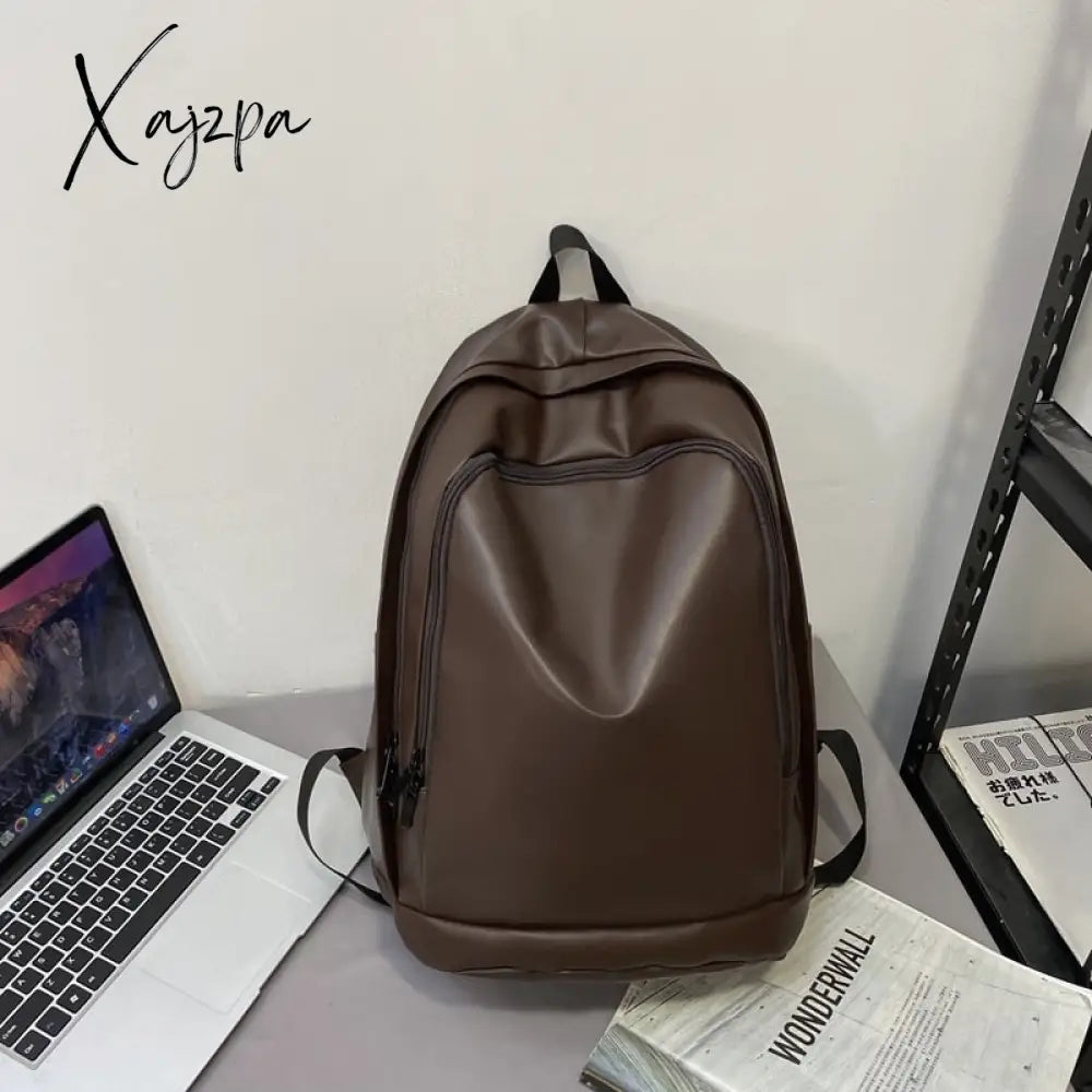 Xajzpa - Fashion Women Backpack High Quality Female Soft Pu Leather Preppy School Bag For Teenage
