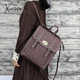 Xajzpa - Fashion Women Leather Backpack Pu Cool Urban Preppy Style School Bag Backpacks For Teenage Girls Vintage Feminina Shoulder Bags