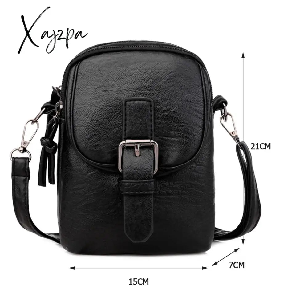 Xajzpa - Fashion Women Soft Pu Leather Solid Color Crossbody Shoulder Messenger Bag Casual Ladies