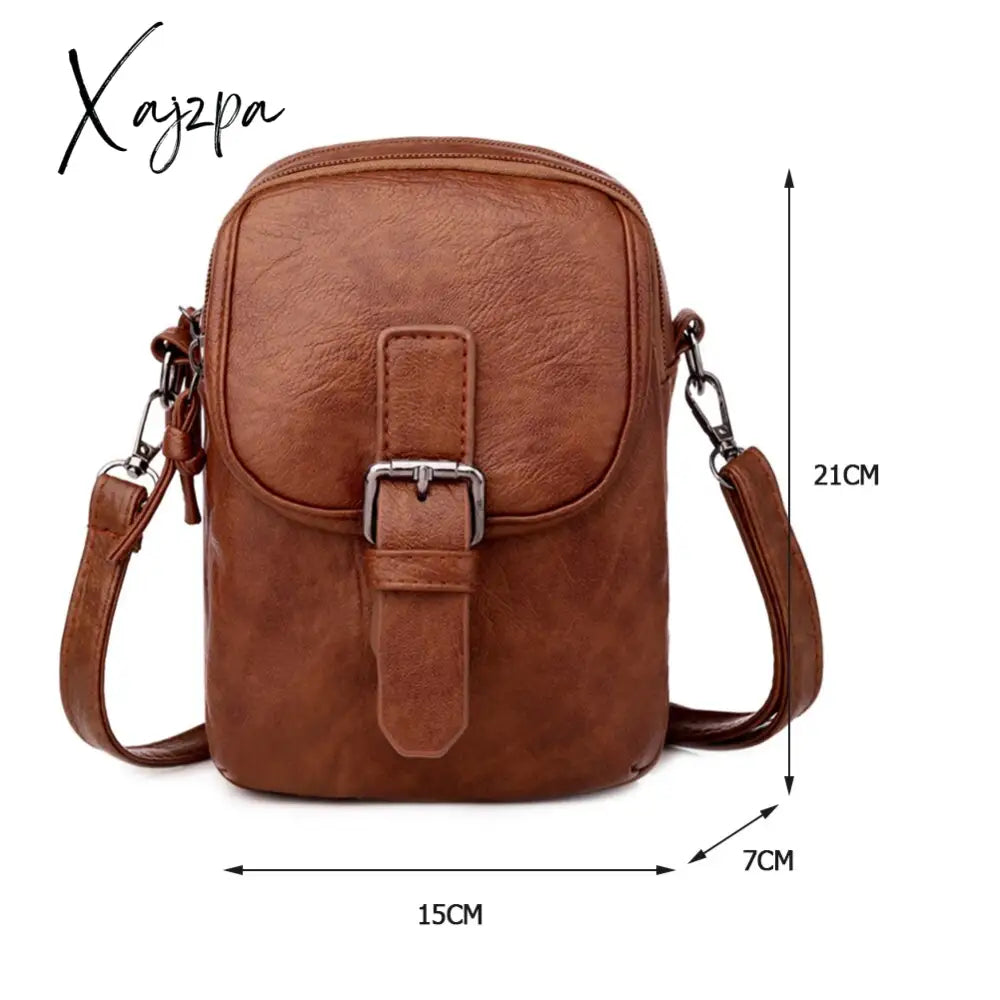 Xajzpa - Fashion Women Soft Pu Leather Solid Color Crossbody Shoulder Messenger Bag Casual Ladies