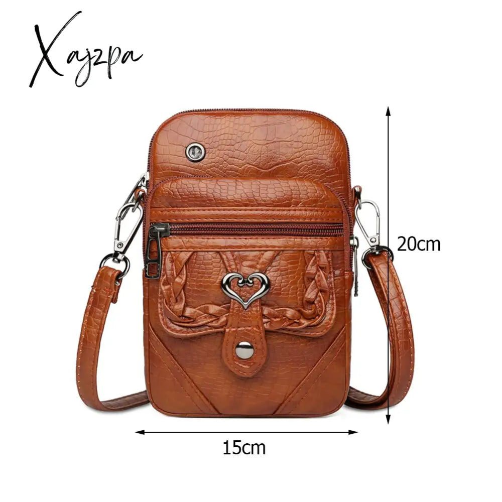 Xajzpa - Fashion Women Soft Pu Leather Solid Color Crossbody Shoulder Messenger Bag Casual Ladies