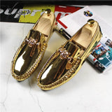 Xajzpa - Fashion Young Casual Loafers Shoes Large Size 47 48 Patent Leather Handmade Men Shoes Rubber Non-Slip Driving Men Footwear