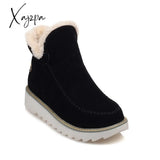 Xajzpa - Fur Lining Ankle Snow Boots Black / 5.5