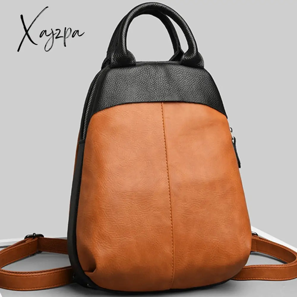 Xajzpa - Genuine Leather Backpack Fashion Luxury Women’s Bag Designer High Quality Female