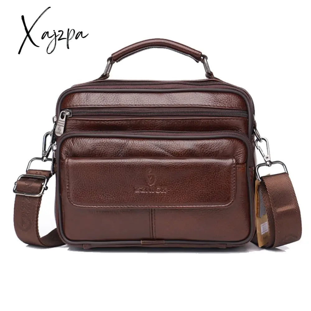 Xajzpa - Genuine Leather Male’s Crossbody Bag Casual Business Men’s Messenger Vintage Men Big