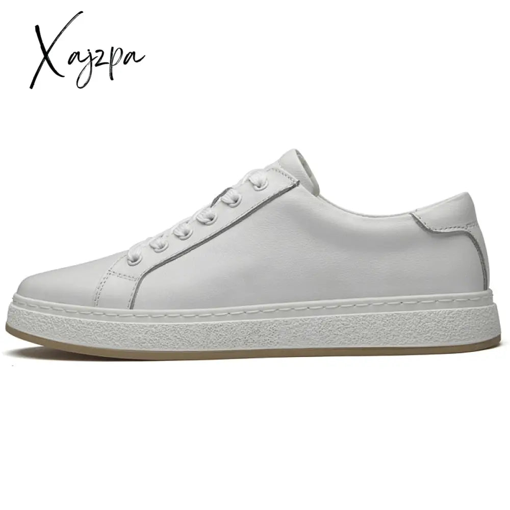 Xajzpa - Genuine Leather Men Shoes Casual Luxury Brand Soft Mens Sneakers Breathable Lace Up