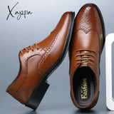 Xajzpa - Handcrafted Mens Oxford Shoes Genuine Calfskin Leather Brogue Dress Classic Business