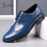 Xajzpa - Handcrafted Mens Oxford Shoes Genuine Calfskin Leather Brogue Dress Classic Business