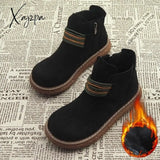 Xajzpa - Harajuku Martin Boots British Wind Short New Mori Literary Retro Thick Bottom Womenโs