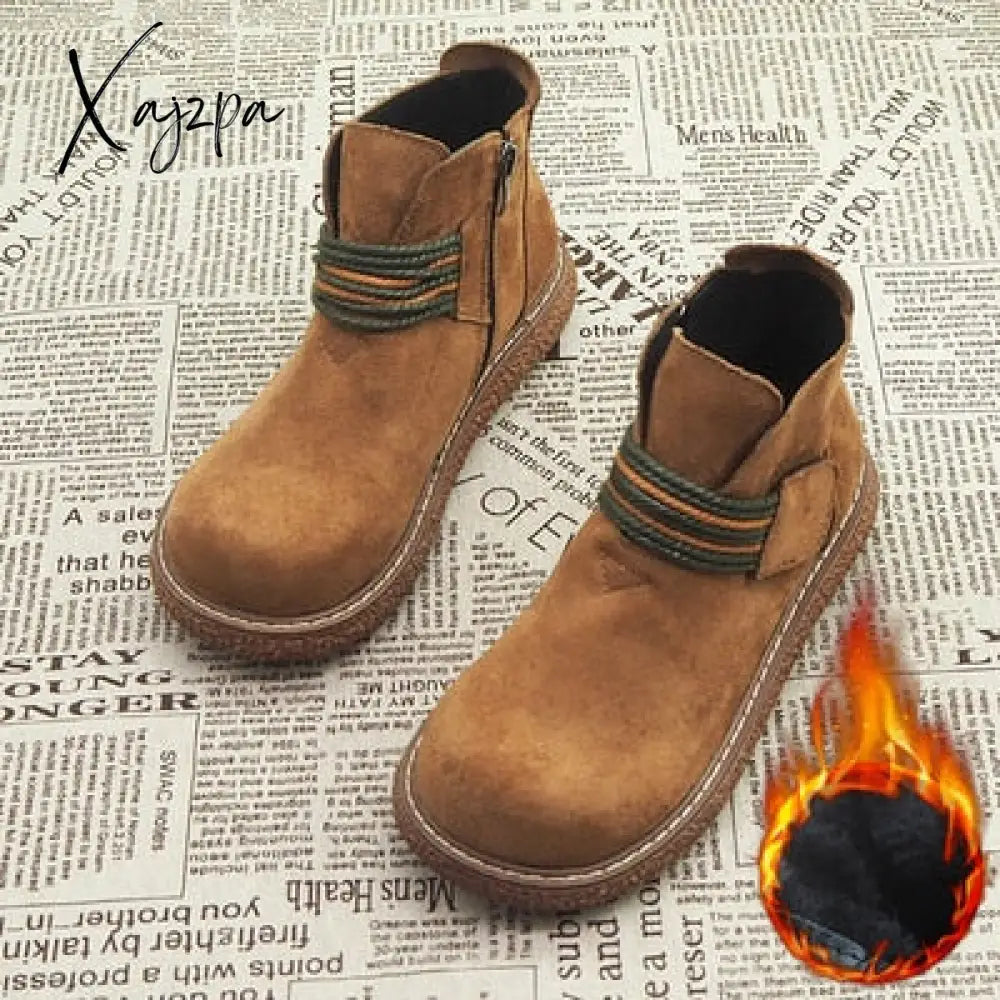 Xajzpa - Harajuku Martin Boots British Wind Short New Mori Literary Retro Thick Bottom Womenโs