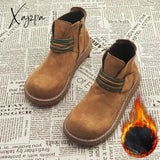Xajzpa - Harajuku Martin Boots British Wind Short New Mori Literary Retro Thick Bottom Womenโs