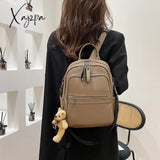 Xajzpa - High Quality Leather Backpack Bags For Women Winter School Teenagers Girls Luxury Back