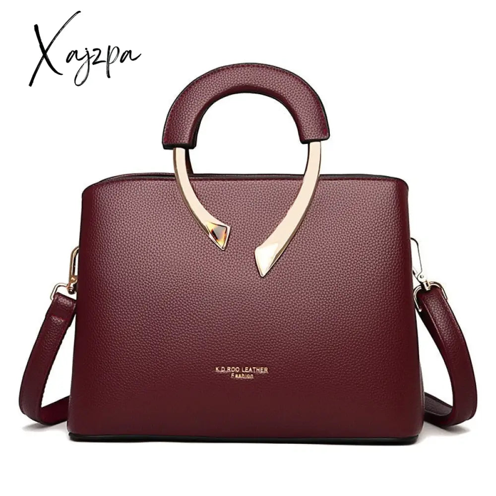 Xajzpa - High Quality Leather Casual Crossbody Shoulder Bags For Women New Luxury Purses And