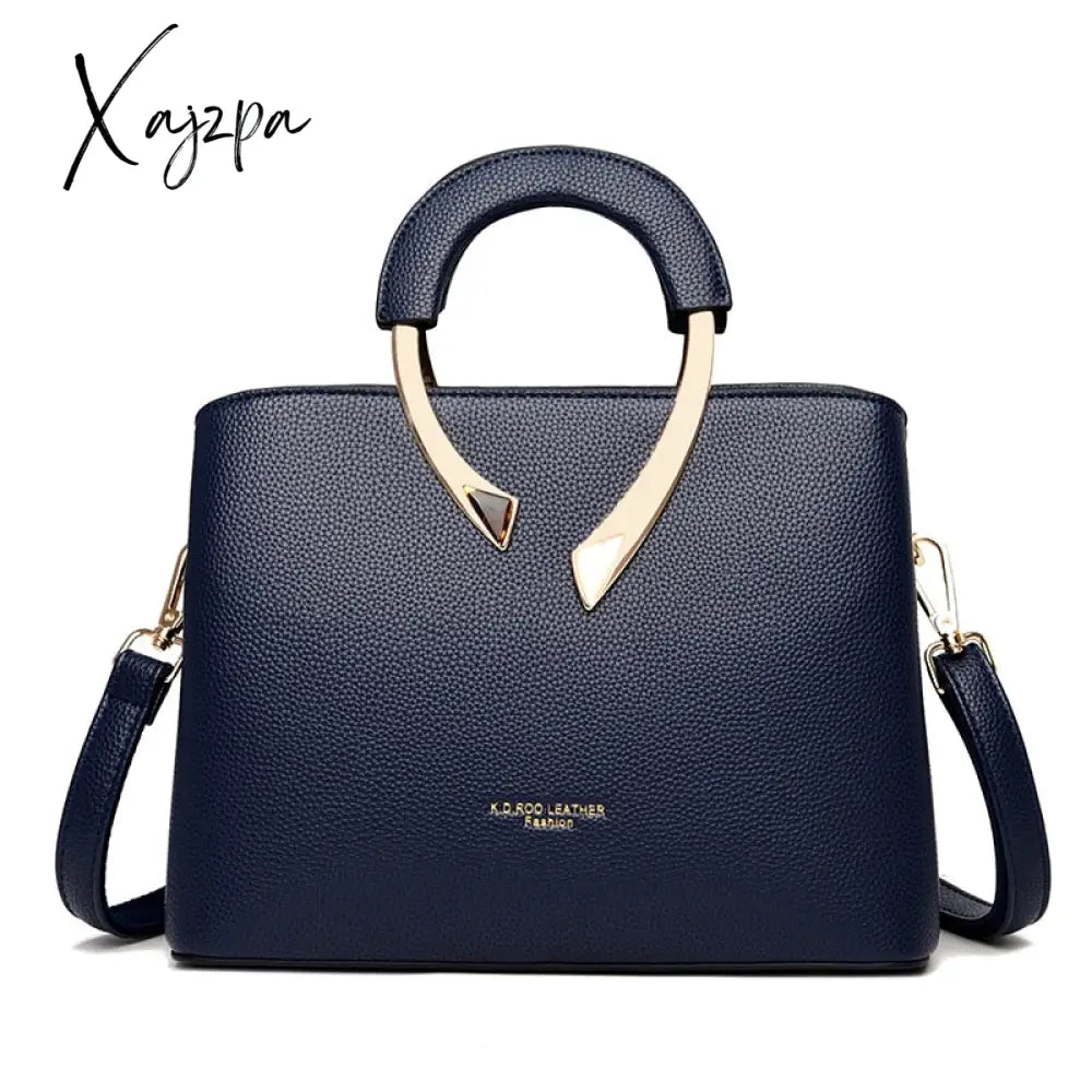 Xajzpa - High Quality Leather Casual Crossbody Shoulder Bags For Women New Luxury Purses And