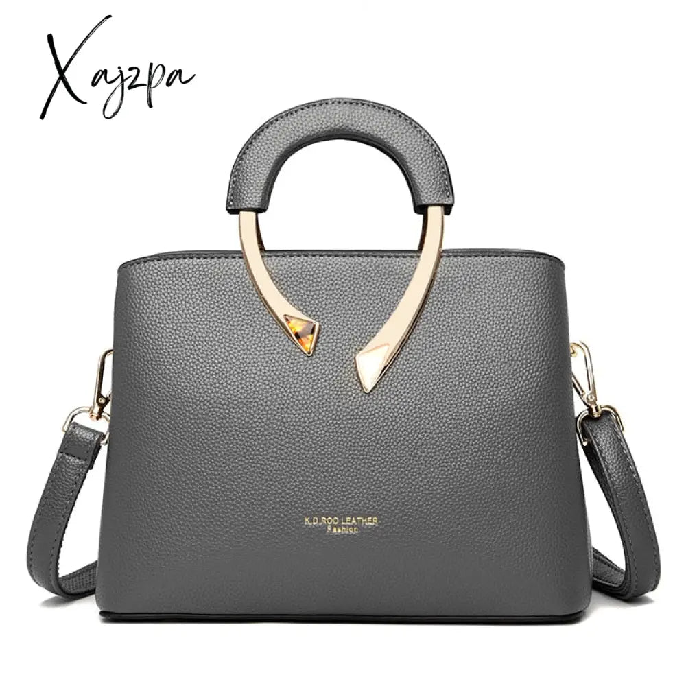 Xajzpa - High Quality Leather Casual Crossbody Shoulder Bags For Women New Luxury Purses And