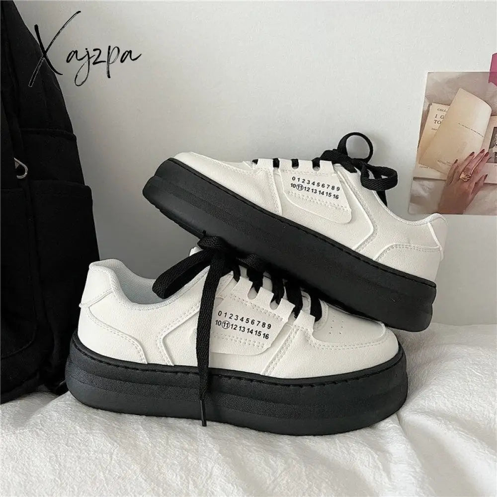 Xajzpa - Japanese Harajuku Niche Small White Sneakers Women’s Platform Sports Shoes Student