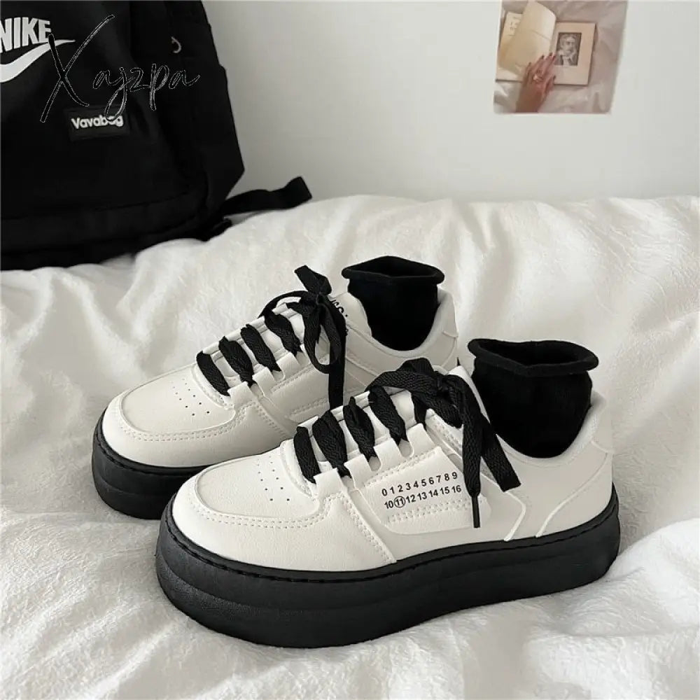 Xajzpa - Japanese Harajuku Niche Small White Sneakers Women’s Platform Sports Shoes Student