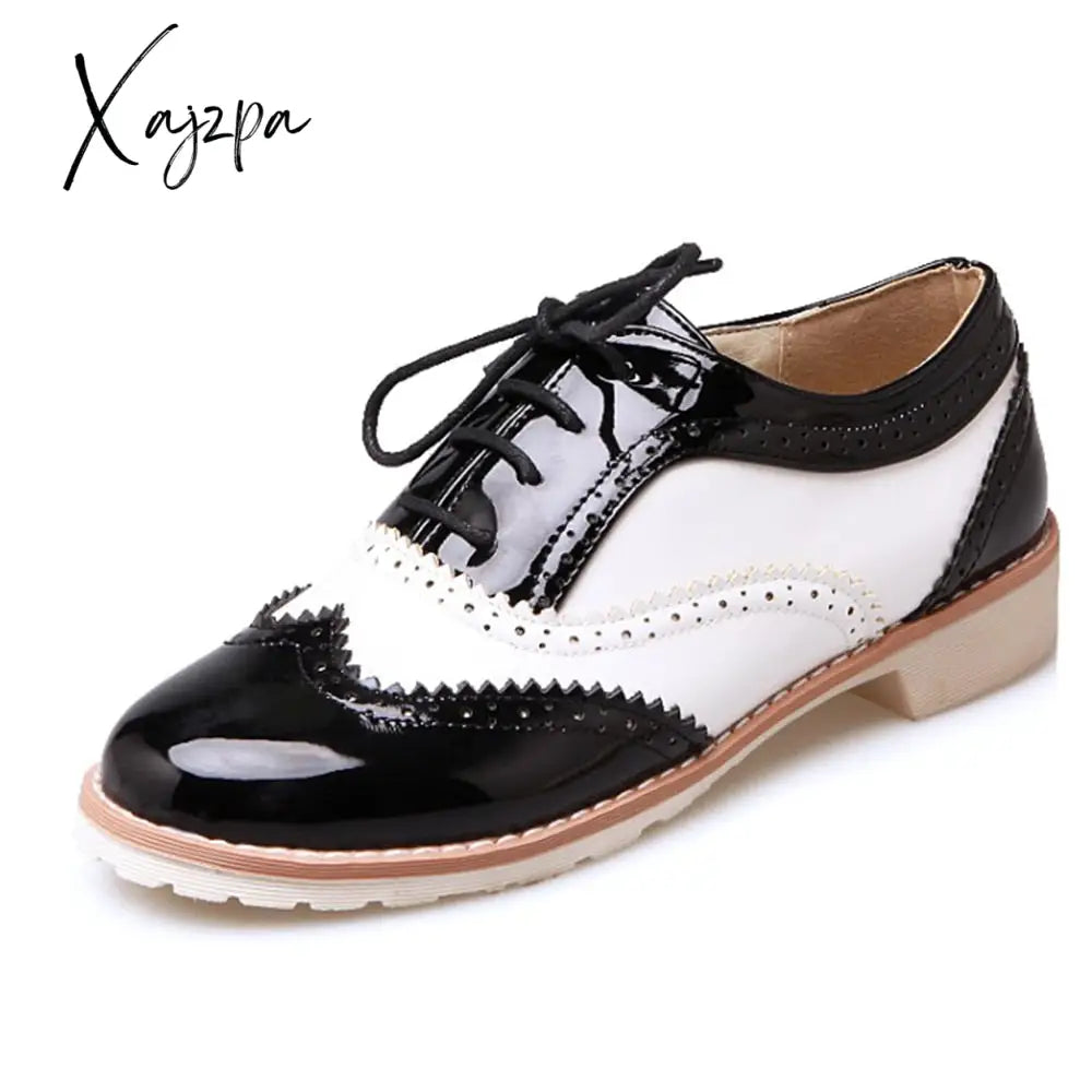 Xajzpa - Lace-Up Sequins Insert Chunky Heeled Boots Black / 5