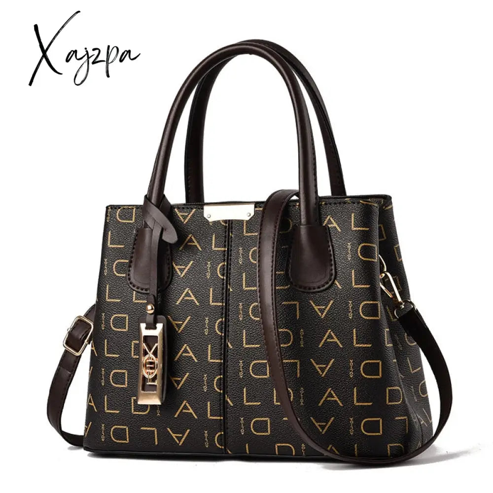 Xajzpa - Ladies Quality Leather Letter Shoulder Bags For Women Luxury Handbags Designer Fashion