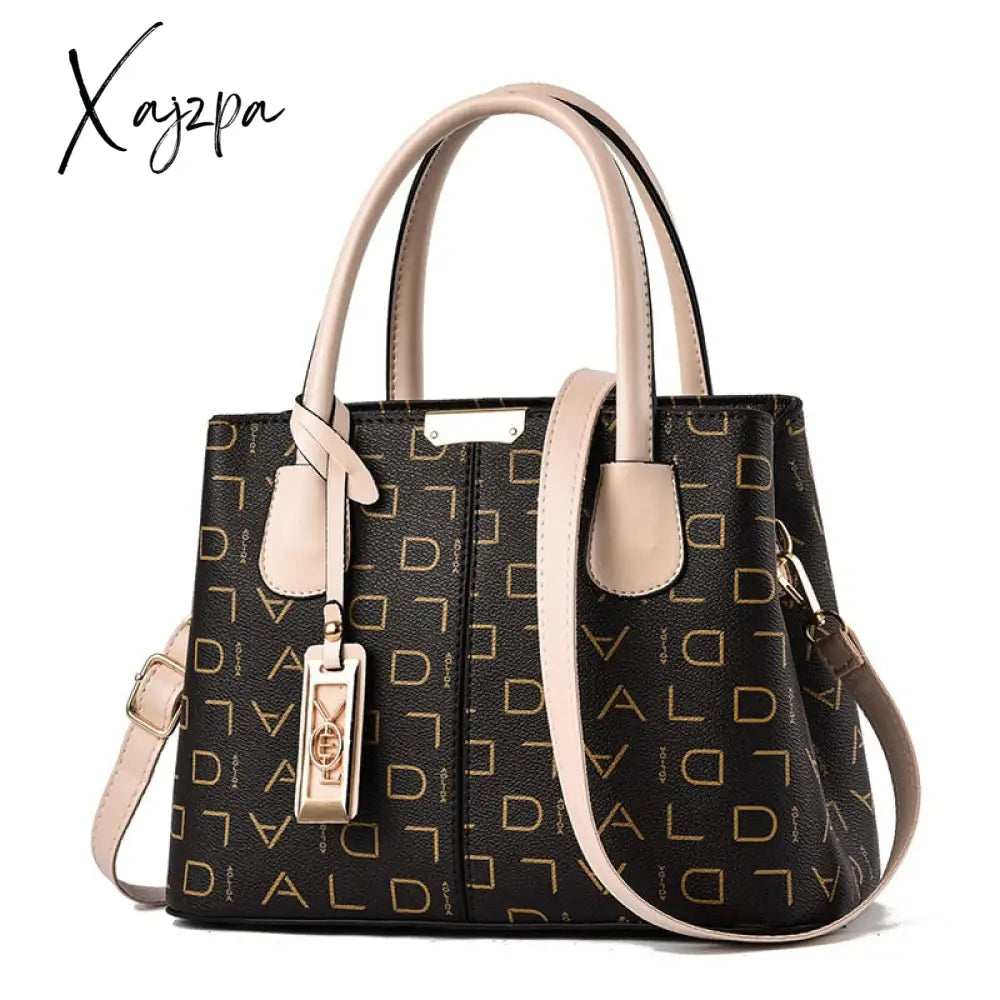 Xajzpa - Ladies Quality Leather Letter Shoulder Bags For Women Luxury Handbags Designer Fashion