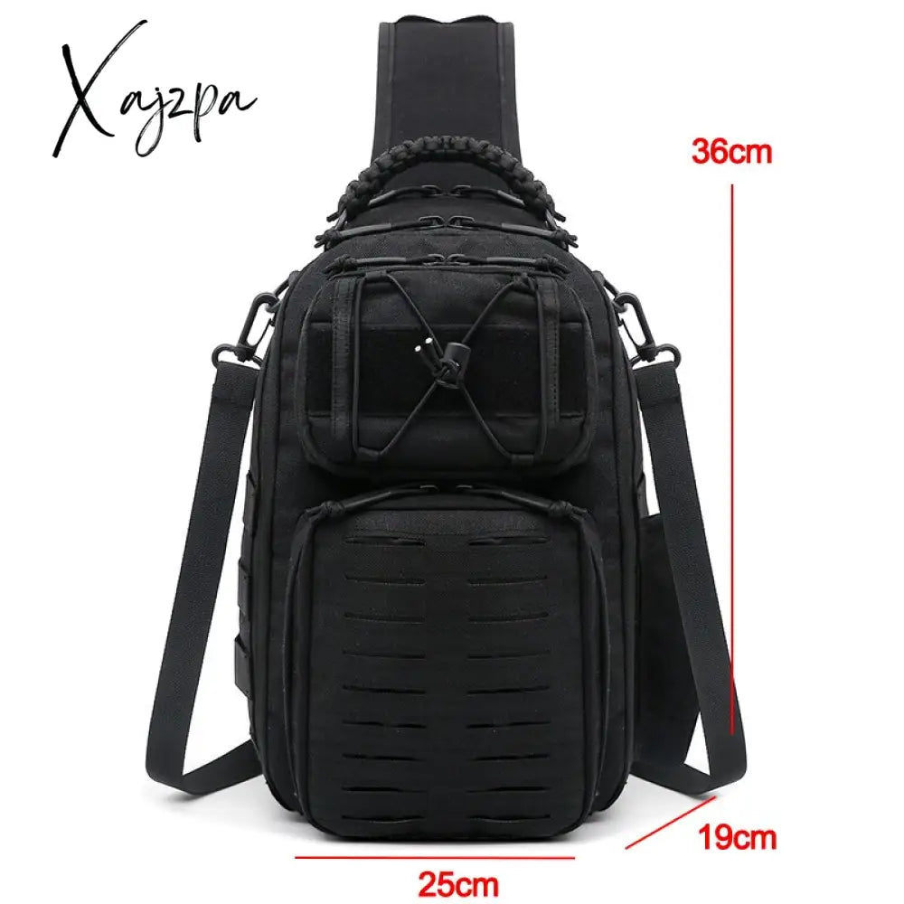 Xajzpa - Laser Men Chest Bag Sling Hiking Backpack Military Tactical Army Shoulder Fishing Bags