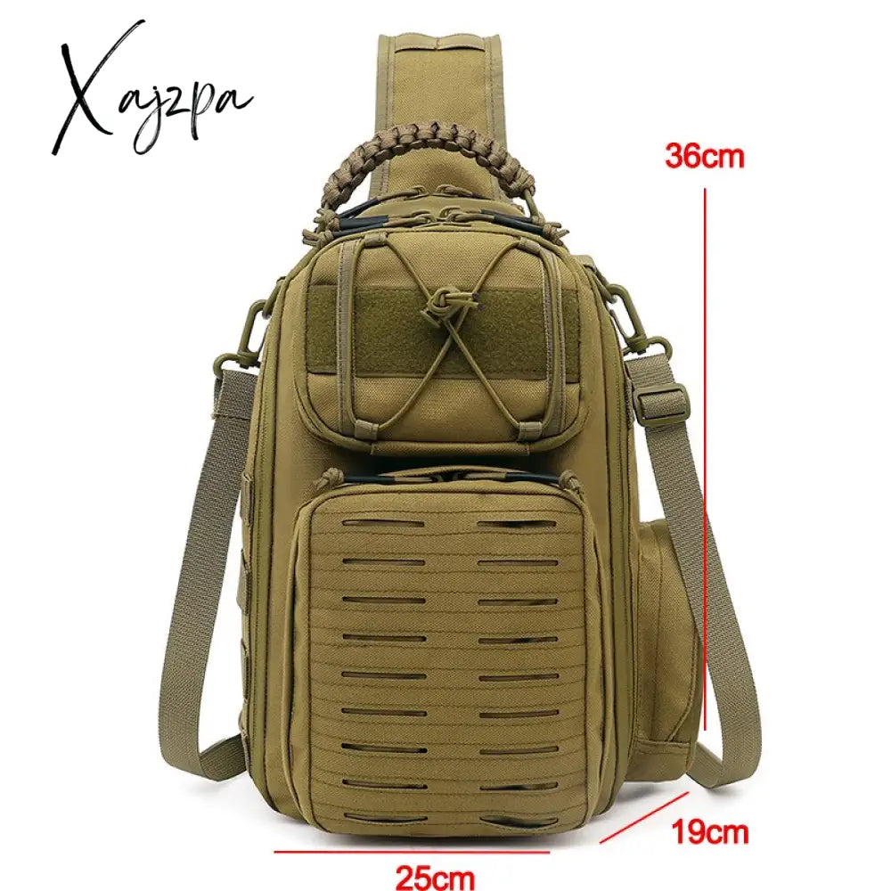 Xajzpa - Laser Men Chest Bag Sling Hiking Backpack Military Tactical Army Shoulder Fishing Bags