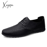 Xajzpa - Leather Men Shoes Fashion Formal Moccasins Italian Breathable Male Driving Black Plus Size