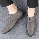 Xajzpa - Leather Men Shoes Fashion Formal Moccasins Italian Breathable Male Driving Black Plus Size