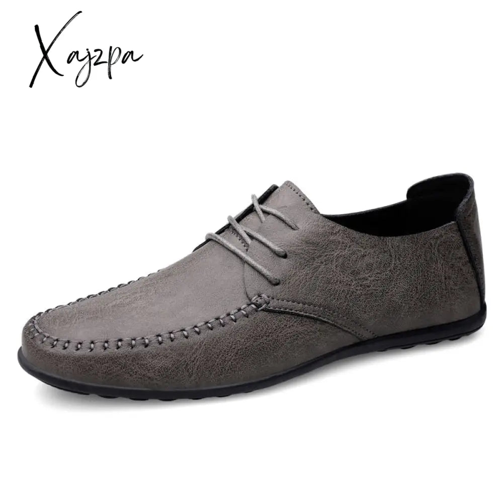 Xajzpa - Leather Men Shoes Fashion Formal Moccasins Italian Breathable Male Driving Black Plus Size
