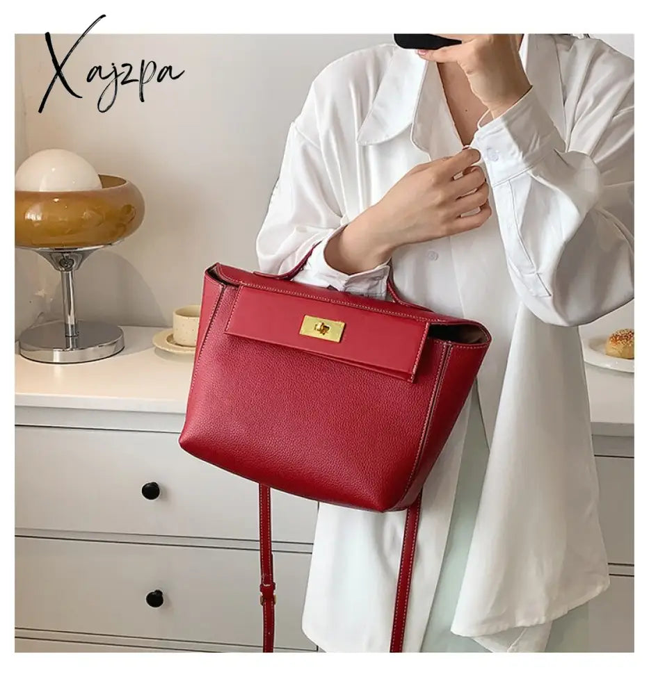 Xajzpa - Luxury Women Bag Large Capacity Female Tote Fashion Brand Handbag High Quality Pu Leather