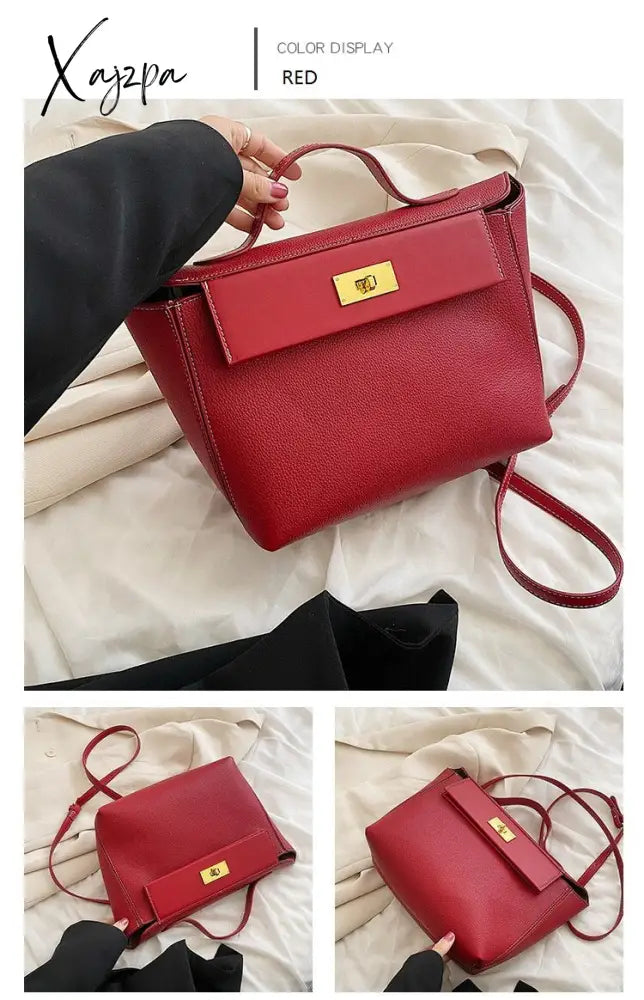 Xajzpa - Luxury Women Bag Large Capacity Female Tote Fashion Brand Handbag High Quality Pu Leather