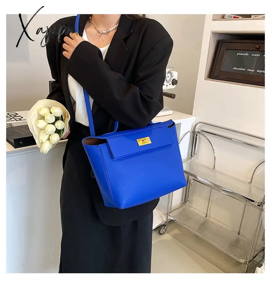 Xajzpa - Luxury Women Bag Large Capacity Female Tote Fashion Brand Handbag High Quality Pu Leather