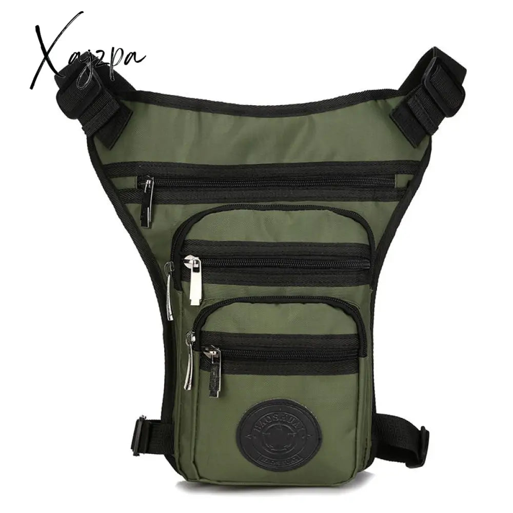 Xajzpa - Male Hip Thigh Fanny Pack Military Camouflage Motorcycle Rider Multi-Pockets Shoulder Bags