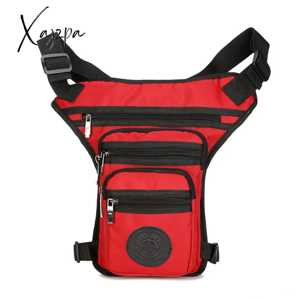 Xajzpa - Male Hip Thigh Fanny Pack Military Camouflage Motorcycle Rider Multi-Pockets Shoulder Bags