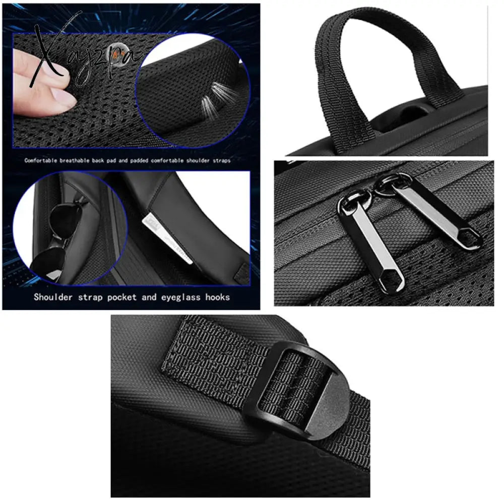 Xajzpa - Men Anti-Theft 15.6 Inch Laptop Backpacks Usb Waterproof Notebook Bag Schoolbag Sports