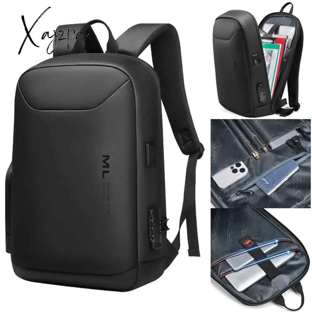 Xajzpa - Men Anti-Theft 15.6 Inch Laptop Backpacks Usb Waterproof Notebook Bag Schoolbag Sports