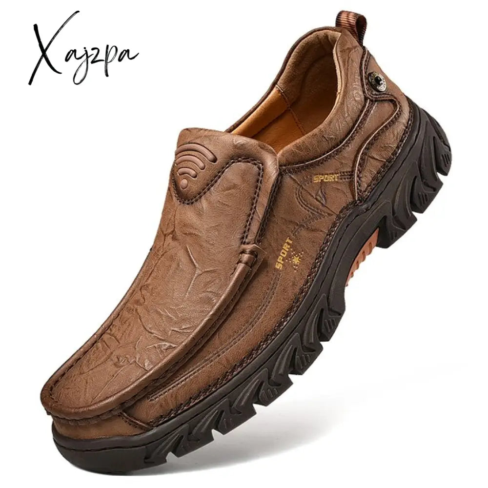 Xajzpa - Men Casual Shoes Loafers Sneakers New Fashion Retro Leisure Zapatos Casuales Hombres Big