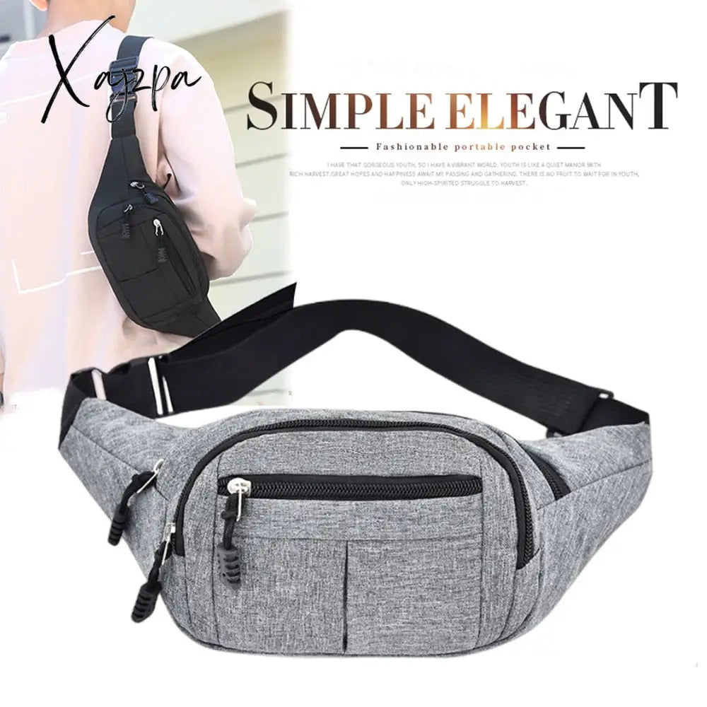Xajzpa - Men Fanny Waist Pack Hip Bum Bag Pouch Purse Travel Nylon Male Cross Body Small Sling