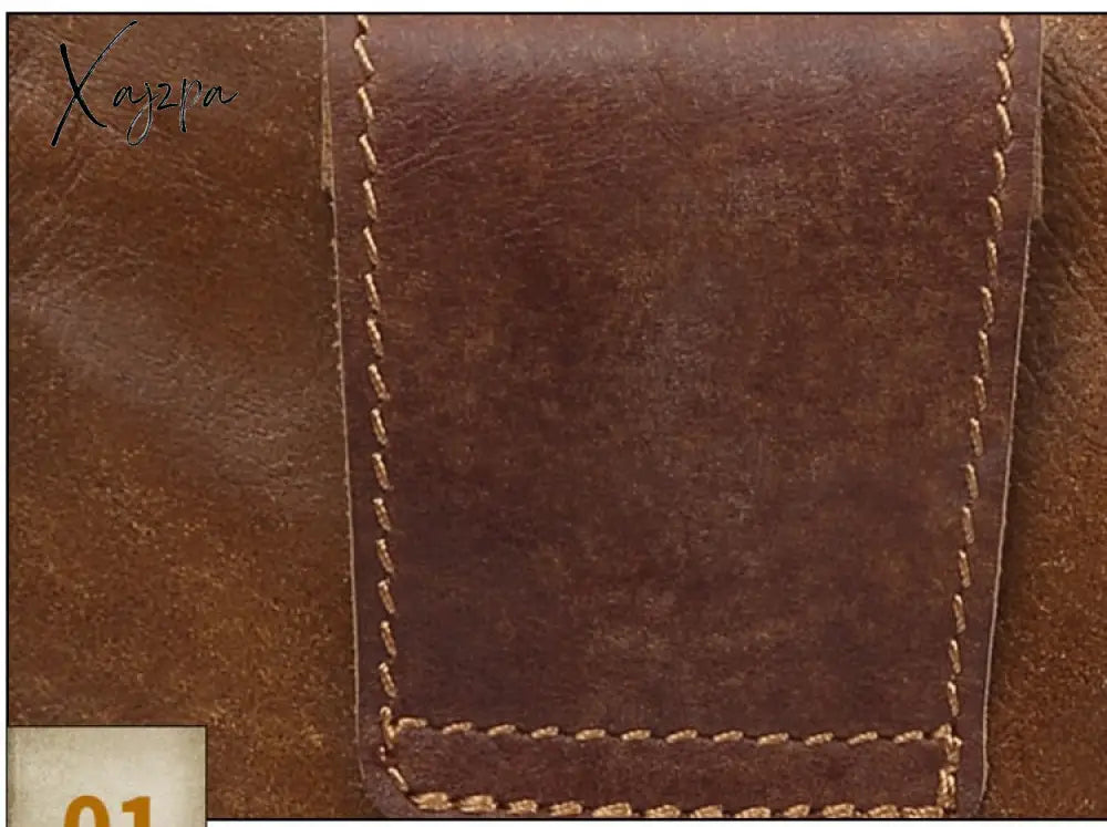 Xajzpa - Men Genuine Leather Fanny Waist Bag Cell/Mobile Phone Pocket S713-40 Belt Bum Pouch Pack