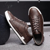 Xajzpa - Men Leather Casual Shoes Men Sneakers Autumn Brand Mens Suede Shoes Comfortable Flat Male Footwear Zapatillas Hombre
