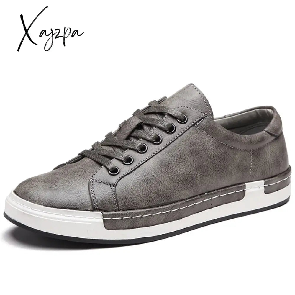 Xajzpa - Men Leather Casual Shoes Sneakers Autumn Brand Mens Suede Comfortable Flat Male Footwear