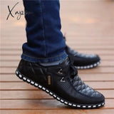 Xajzpa - Men Leather Shoes Autumn Men’s Casual Breathable Light Weight White Sneakers Driving
