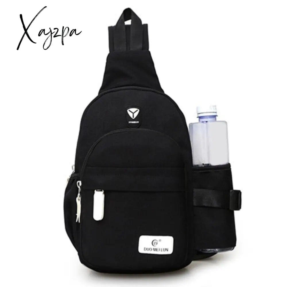 Xajzpa - Men Nylon Outdoor Sport Shoulder Small Bag Crossbody Chest Pack Backpack Canvas Usb