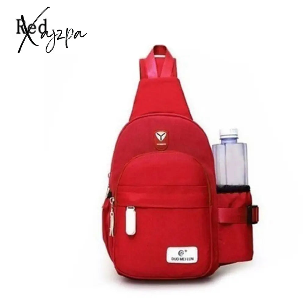 Xajzpa - Men Nylon Outdoor Sport Shoulder Small Bag Crossbody Chest Pack Backpack Canvas Usb