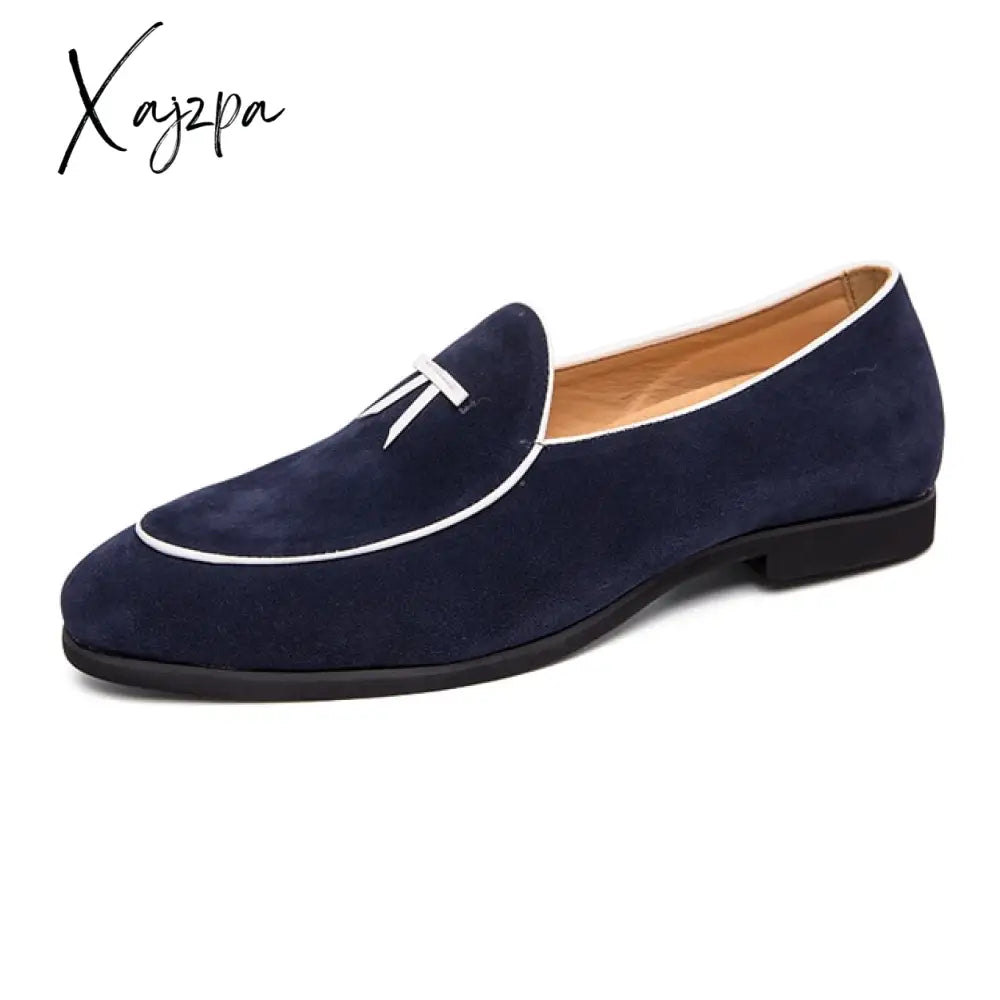Xajzpa - Men Pu Leather Shoes Low Heel Fringe Dress Brogue Spring Ankle Boots Vintage Classic Male