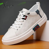Xajzpa - Men Shoes Fashion Designer Genuine Leather Casual Leisure Flats Skateboard Cow Youth