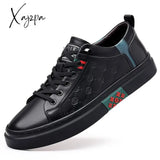 Xajzpa - Men Shoes Fashion Designer Genuine Leather Casual Leisure Flats Skateboard Cow Youth