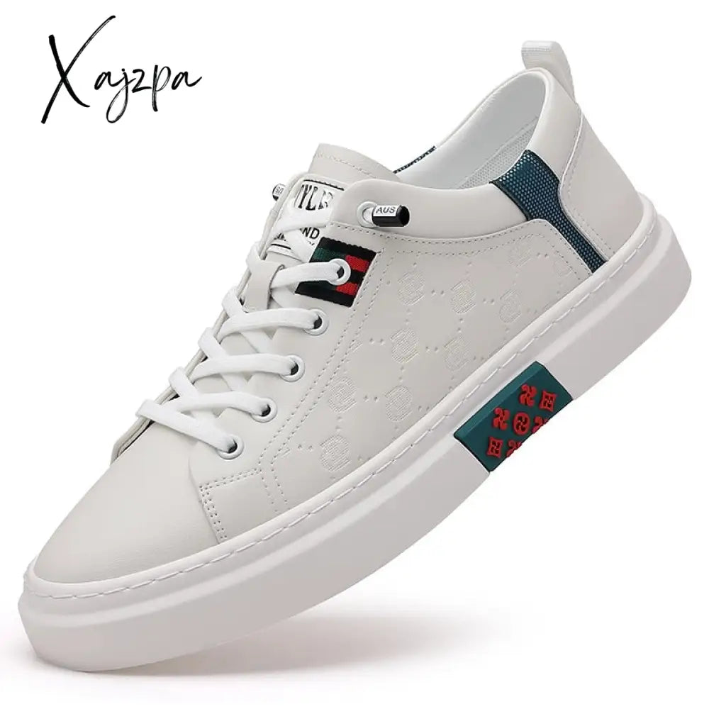 Xajzpa - Men Shoes Fashion Designer Genuine Leather Casual Leisure Flats Skateboard Cow Youth