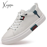 Xajzpa - Men Shoes Fashion Designer Genuine Leather Casual Leisure Flats Skateboard Cow Youth